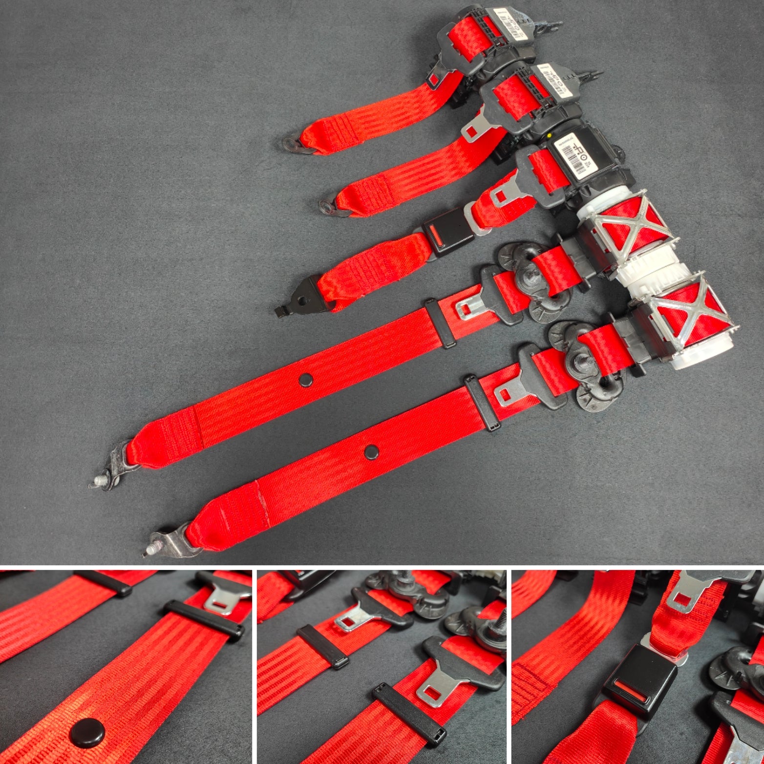 BMW 5-SERIES F10 / M5 FRONT & REAR SEAT BELT SET - RED